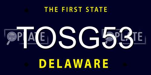 TOSG53 Delaware License Plate