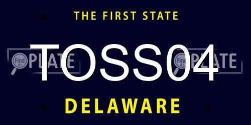 TOSS04 Delaware License Plate