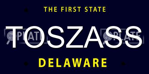 TOSZASS Delaware License Plate