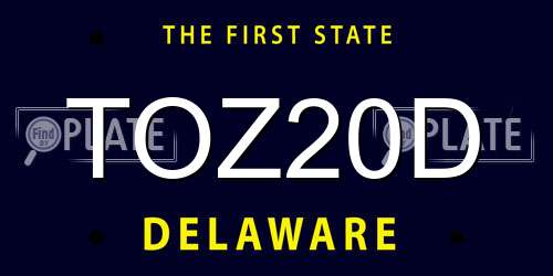 TOZ20D Delaware License Plate