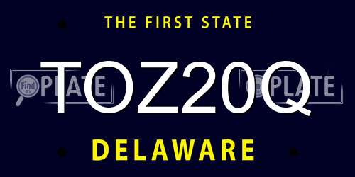TOZ20Q Delaware License Plate