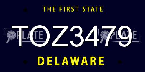 TOZ3479 Delaware License Plate