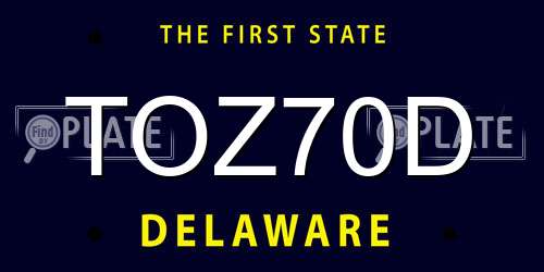 TOZ70D Delaware License Plate