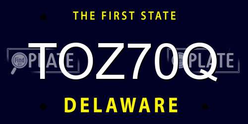 TOZ70Q Delaware License Plate