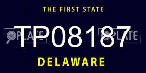 TP08187 Delaware License Plate