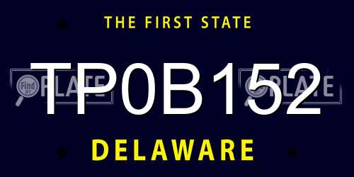 TP0B152 Delaware License Plate