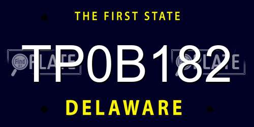 TP0B182 Delaware License Plate