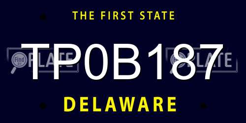 TP0B187 Delaware License Plate