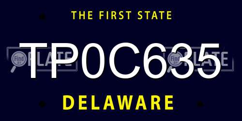 TP0C635 Delaware License Plate