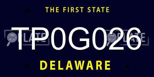TP0G026 Delaware License Plate
