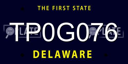 TP0G076 Delaware License Plate