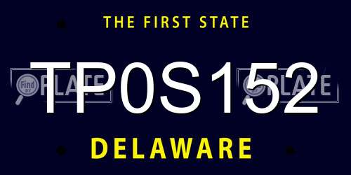 TP0S152 Delaware License Plate