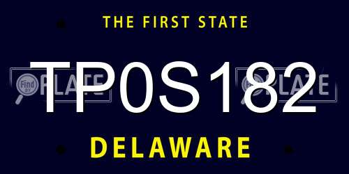 TP0S182 Delaware License Plate