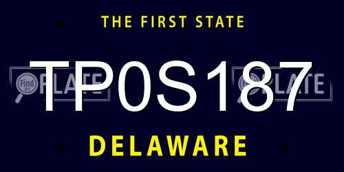 TP0S187 Delaware License Plate