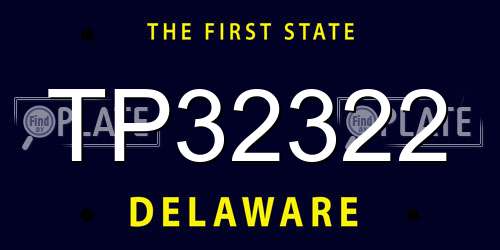 TP32322 Delaware License Plate