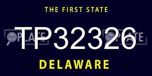 TP32326 Delaware License Plate