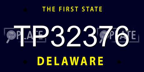 TP32376 Delaware License Plate