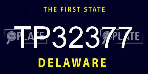 TP32377 Delaware License Plate
