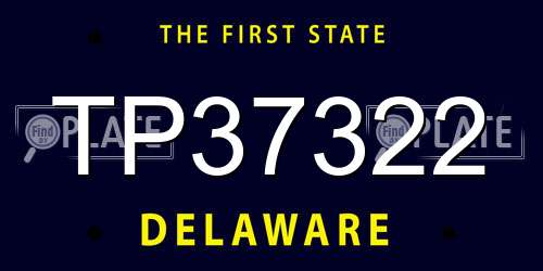 TP37322 Delaware License Plate