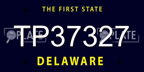 TP37327 Delaware License Plate