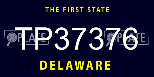 TP37376 Delaware License Plate