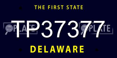 TP37377 Delaware License Plate