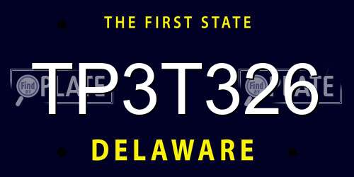 TP3T326 Delaware License Plate