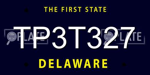 TP3T327 Delaware License Plate