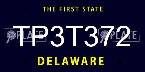 TP3T372 Delaware License Plate