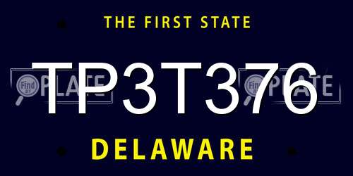 TP3T376 Delaware License Plate