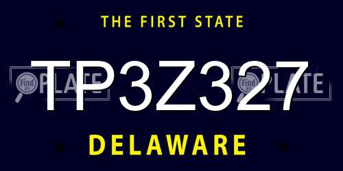 TP3Z327 Delaware License Plate