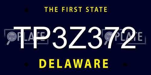 TP3Z372 Delaware License Plate