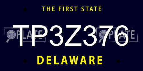 TP3Z376 Delaware License Plate