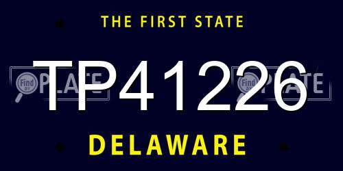 TP41226 Delaware License Plate