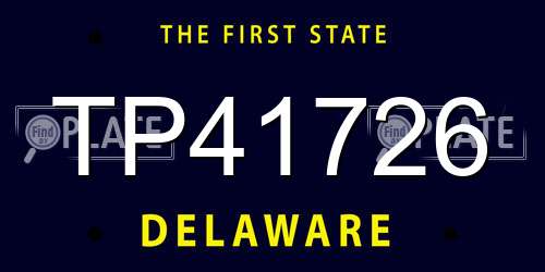 TP41726 Delaware License Plate