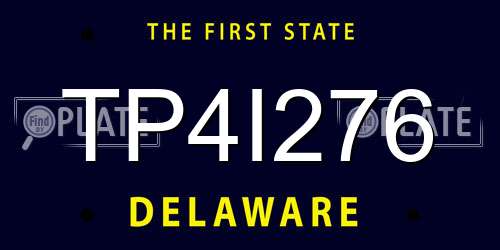 TP4I276 Delaware License Plate