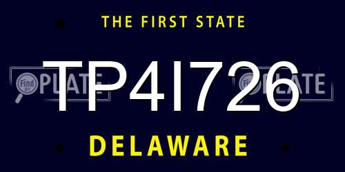 TP4I726 Delaware License Plate