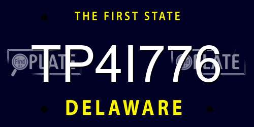 TP4I776 Delaware License Plate