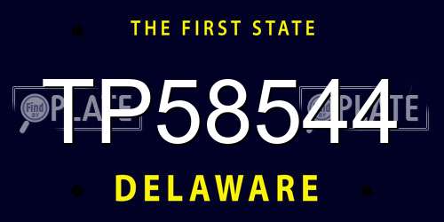 TP58544 Delaware License Plate