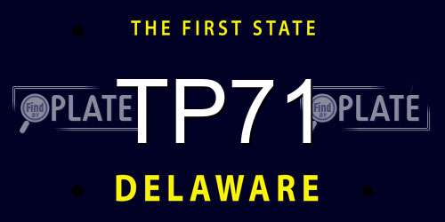 TP71 Delaware License Plate