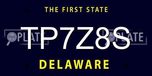 TP7Z8S Delaware License Plate