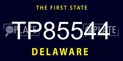 TP85544 Delaware License Plate