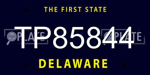 TP85844 Delaware License Plate