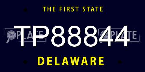 TP88844 Delaware License Plate