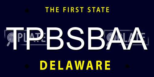 TPBSBAA Delaware License Plate