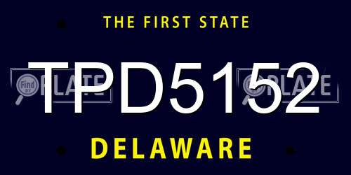 TPD5152 Delaware License Plate