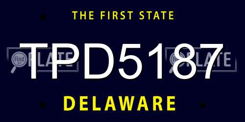 TPD5187 Delaware License Plate