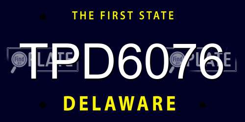 TPD6076 Delaware License Plate