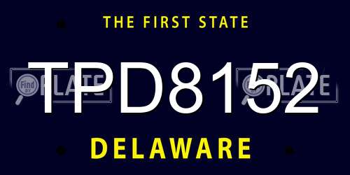 TPD8152 Delaware License Plate