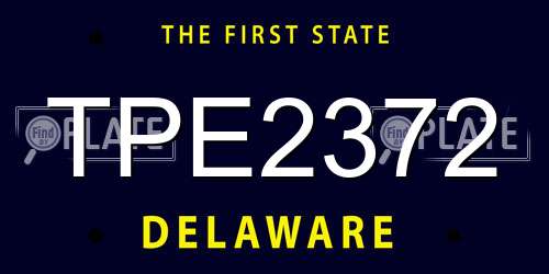 TPE2372 Delaware License Plate